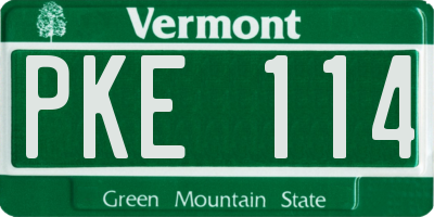 VT license plate PKE114