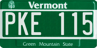 VT license plate PKE115