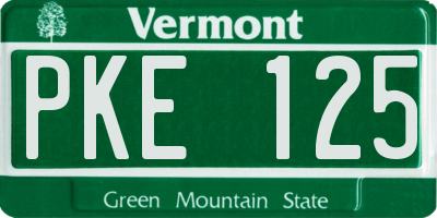 VT license plate PKE125