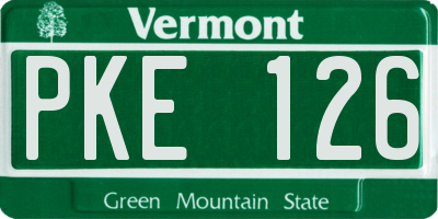VT license plate PKE126
