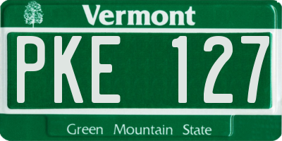 VT license plate PKE127