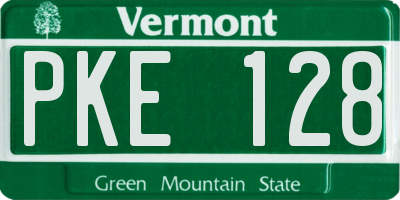VT license plate PKE128