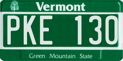 VT license plate PKE130