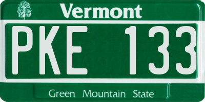 VT license plate PKE133