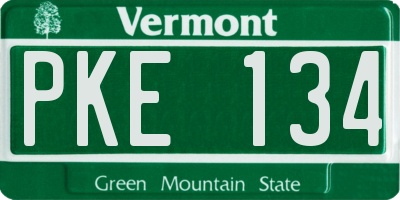 VT license plate PKE134