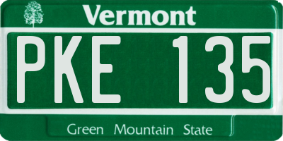 VT license plate PKE135