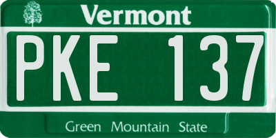 VT license plate PKE137