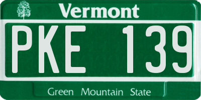 VT license plate PKE139