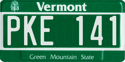 VT license plate PKE141