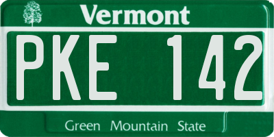 VT license plate PKE142