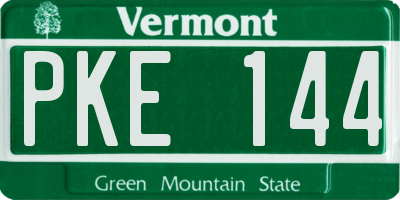 VT license plate PKE144