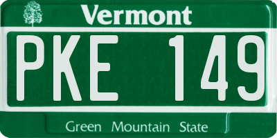 VT license plate PKE149