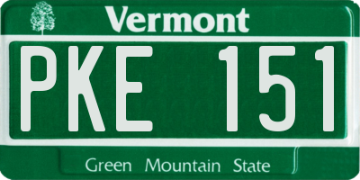 VT license plate PKE151
