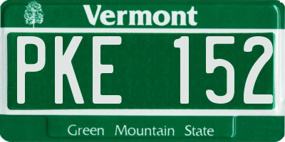 VT license plate PKE152