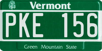 VT license plate PKE156