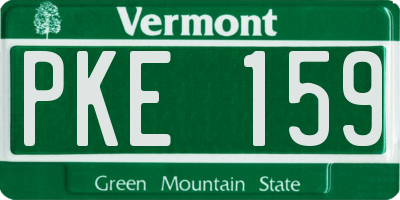 VT license plate PKE159