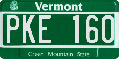 VT license plate PKE160