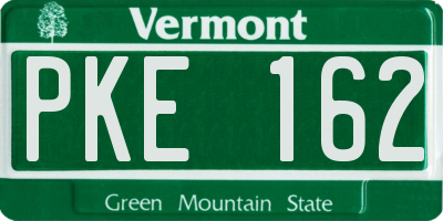VT license plate PKE162
