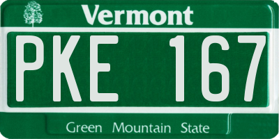 VT license plate PKE167