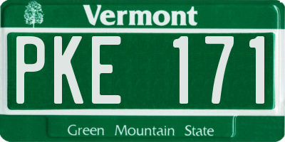 VT license plate PKE171