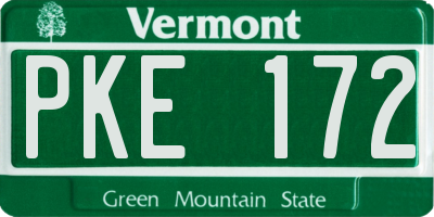 VT license plate PKE172