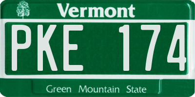 VT license plate PKE174