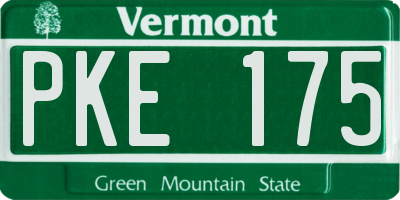 VT license plate PKE175