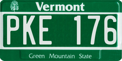 VT license plate PKE176