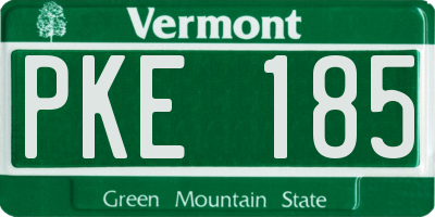 VT license plate PKE185
