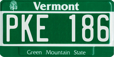 VT license plate PKE186