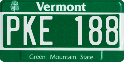 VT license plate PKE188