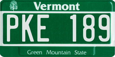 VT license plate PKE189