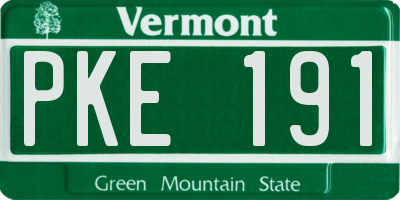 VT license plate PKE191
