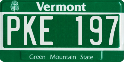 VT license plate PKE197