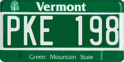 VT license plate PKE198