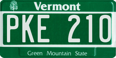 VT license plate PKE210
