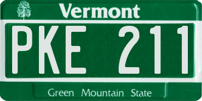 VT license plate PKE211