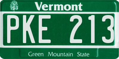VT license plate PKE213