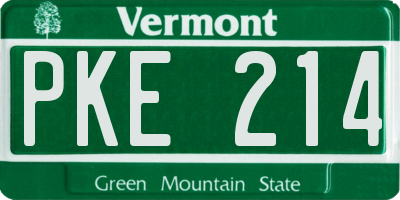 VT license plate PKE214