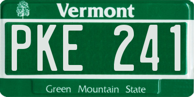 VT license plate PKE241