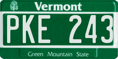 VT license plate PKE243