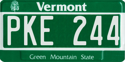 VT license plate PKE244