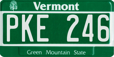 VT license plate PKE246
