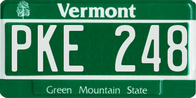 VT license plate PKE248