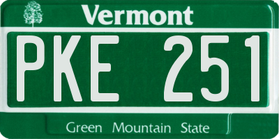 VT license plate PKE251