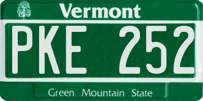 VT license plate PKE252