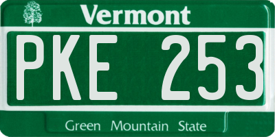 VT license plate PKE253