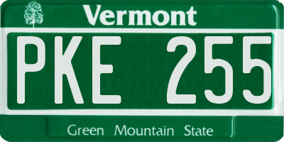 VT license plate PKE255