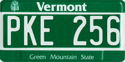 VT license plate PKE256