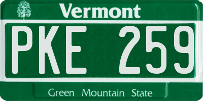 VT license plate PKE259